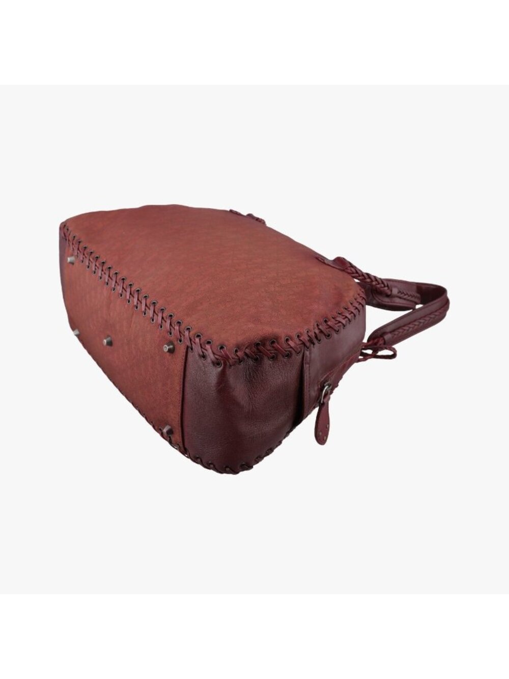 Dior Ethnic Tote Wine Red Multicolor Canvas Leather View 6